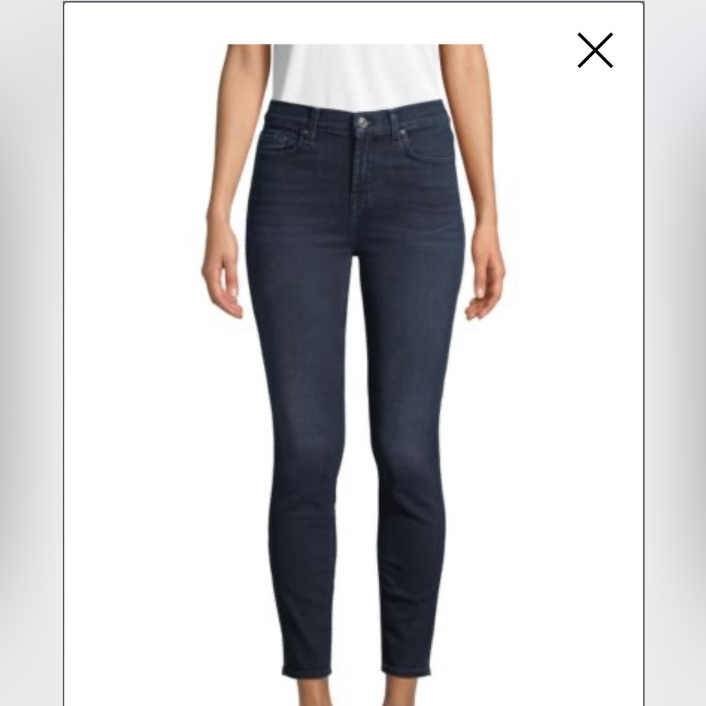 7 for All Man Kind- dark wash, high waist, skinny jeans